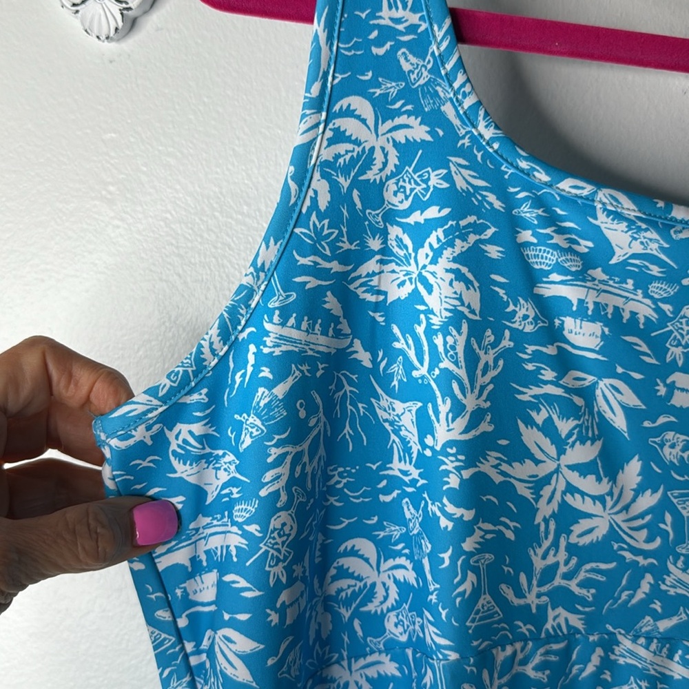 NWOT Columbia Sportswear Women's PFG Freezer Dress, Blue & White, Size Large. - Picture 3 of 12